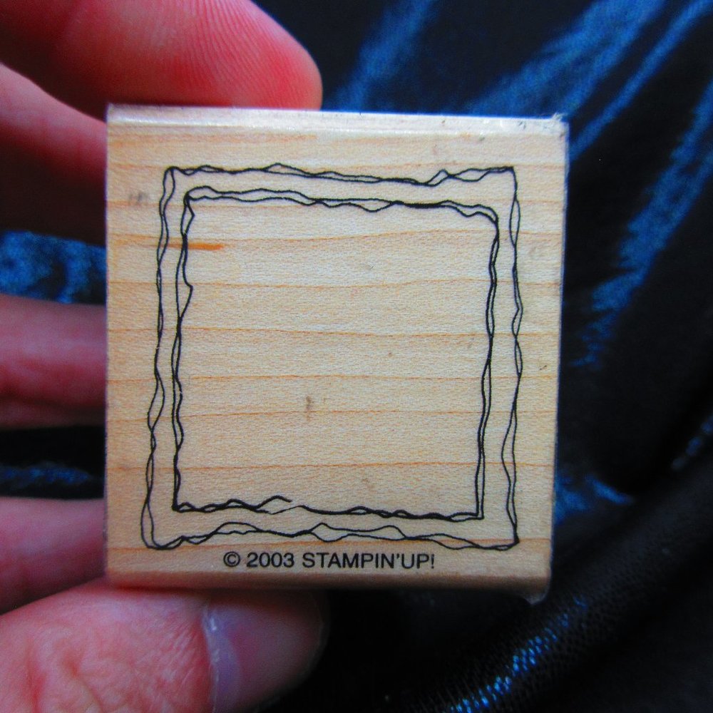 Frame Border Wood Mounted Stamp 1.75" X 1.5"